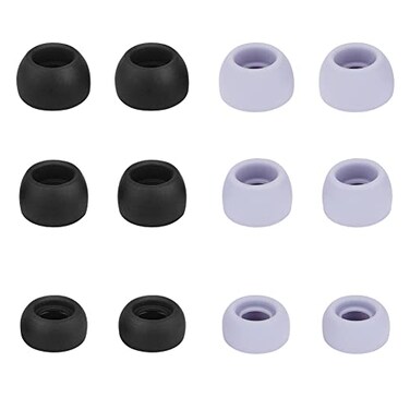 WKYMY Replacement Ear Tips Compatible with Samsung Galaxy Buds Pro Silicone Rubber Flexible Earbuds Wing Tips S M L 6 Pairs BlackPurple