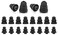 Zotech 20 Pcs Triple Flange Ear Tips Silicone Replacement Ear Buds Tips Black