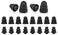 Zotech 20 Pcs Triple Flange Ear Tips Silicone Replacement Ear Buds Tips Black