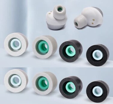 Zotech 4 Pairs Replacement Memory Foam Ear Tips for Sony WF1000XM4 2 Pair Gray and 2 Pair Black