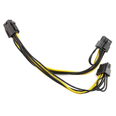 E-outstanding Eoutstanding 2pcs PCIE 6pin Female to 2X 8pin Male Adapter Power Splitter Cable for PCI Express 62 Pin Powered GPU Video Card 22cm