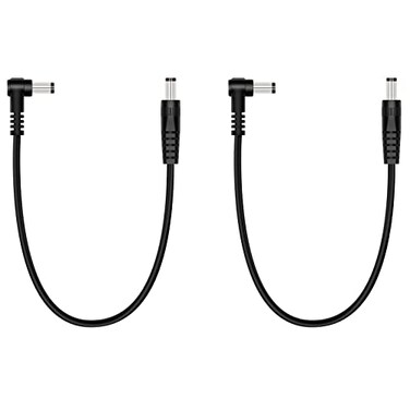 Fancasee 2Pack 1ft 55mm x 21mm Male to Male DC Power Cable Straight to Right Angle Power Supply Adapter Cord for CCTV Surveillance Security Camera LED Strip DVR Router Invoice Printer