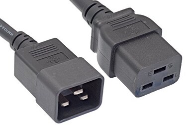 Cablelera AC Power Cord Extension IEC320 C20 to IEC320 C19 2 12AWG 20A 250V ZWACFGAB02