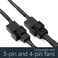 CRJ Electronics CRJ DC Plug to 3 PC Fan Power Adapter Cable 15inch 38cm Power Three 3Pin 4Pin Computer Cooling Fans with a DC Power Supply
