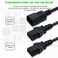 Eonvic IEC 320 C14 Male Plug to 2XC13 Female Socket Splitter Power Cable 1ft
