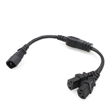 Eonvic IEC 320 C14 Male Plug to 2XC13 Female Socket Splitter Power Cable 1ft