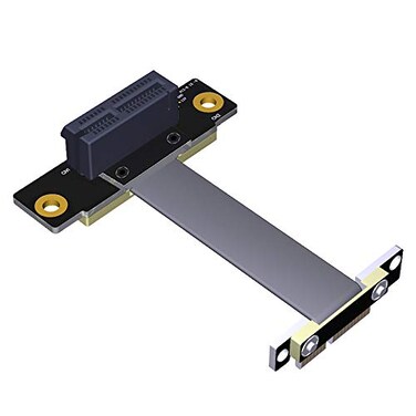 HLT High Quality PCIe PCI Express 36PIN 1X Extension CableDual Vertical 90 Degrees Direction