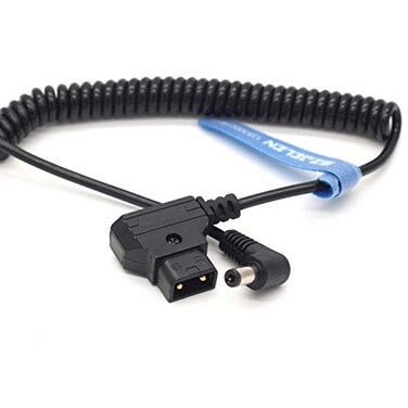 SZJELEN Anton Bauer Power Tap DTap to 12V DC25 Right Angle Power Coiled Cable for KiPRO LCD Monitor DC Coiled Cable