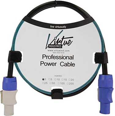 Virtue Industries 3 Foot Professional Compatible Power Extension Cable