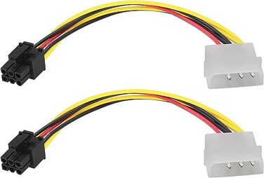 zdyCGTime 4Pin Molex Male to 6Pin PCIE Male Graphics Card Power Cord AdapterMolex to 6Pin4pin Molex to 6pin PCIE Express Cable Graphics Adapter Conversion Cable17cm2Pack