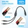 ANLINK 2PCS 1 to 2 Way DC Power Splitter Cable 1 Female to 2 Male Connector DC Plug 55mm x 21mm 2Way Power Splitter Cable Y Adapter for LED Strip Light Router CCTV Security Camera and More
