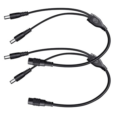 ANLINK 2PCS 1 to 2 Way DC Power Splitter Cable 1 Female to 2 Male Connector DC Plug 55mm x 21mm 2Way Power Splitter Cable Y Adapter for LED Strip Light Router CCTV Security Camera and More