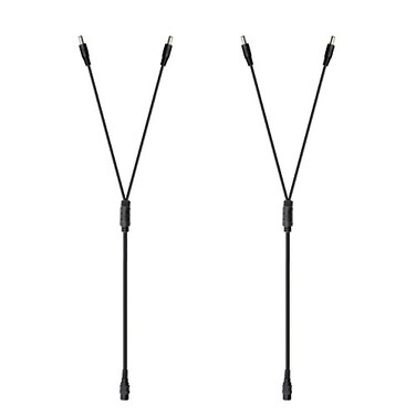 SIM&NAT SIMNAT 1 Female to 2 Male 55mm x 21mm DC Power Supply Splitter Cord Y Splitter Adapter Wire YCable for Security CCTV Parking Camera LED Strip Light Pack of 2