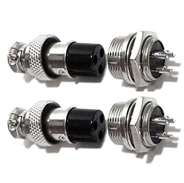 CESS Aviation 3 Pins Plug and Socket Wire Cable Connector Diameter 063 16mm 2 Packs