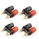 Clyxgs 4Pcs Terminal Binding Post Power Amplifier Dual Copper 2Way Banana Plug Jack Post for Speaker Amplifier TerminalPure Copper Plating