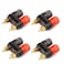 Clyxgs 4Pcs Terminal Binding Post Power Amplifier Dual Copper 2Way Banana Plug Jack Post for Speaker Amplifier TerminalPure Copper Plating