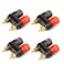 Clyxgs 4Pcs Terminal Binding Post Power Amplifier Dual Copper 2Way Banana Plug Jack Post for Speaker Amplifier TerminalPure Copper Plating