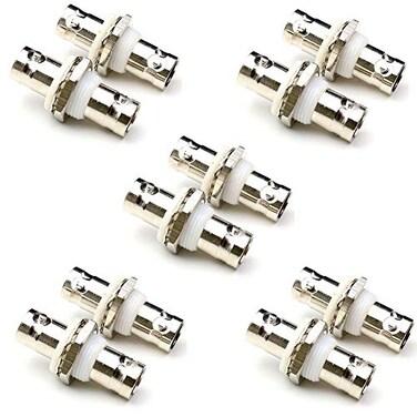 ANHAN BNC Female Bulkhead Connectors BNC Coax Extension Cable Adapters for CCTV Camera Security System 10 Packs
