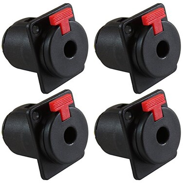 GLS Audio 14 Jacks TS and TRS Panel Mount Jack Locking Style D Series Size 4 Pack