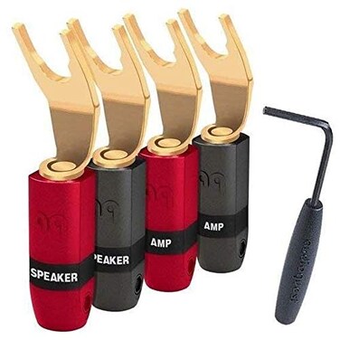 AudioQuest SureGrip 300 MultiSize Spade Set of 4 Gold