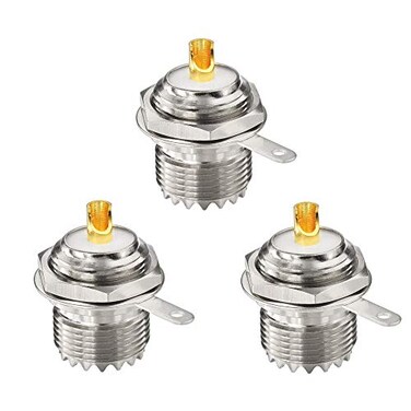 Superbat wlaniot SO239 Bulkhead Connector UHF Female Nut Bulkhead Handle Deck Clip Solder Cup Panel Mount Straight Connector 3pcs