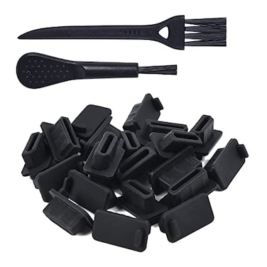 iKammo 20 Pcs HDMI Dust Cover Plugs HDMI Female Prot Dust Cap Protector Stoppers for TV Laptop Computer Other Devices with 2 Cleaning Brushes