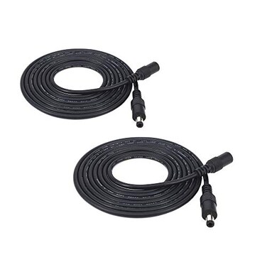HUALAND 2pcsPack 3m984ft Black 55mm x 25mm DC Plug Extension Cable DC Extension Cable 55mm x 25mm Barrel Male Plug Connector