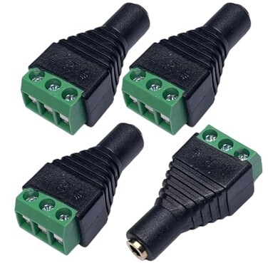 CESS 35mm Stereo TRS Female Jack to AV Screw Audio Terminal SolderFree Quick Screw Connection for DIY Test Measurement Surveillance Engineering 3Screw Terminal Block Headphone Connector 4 Pack