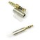 ABLET 3PCS 35mm 3 Pole Connector with Sliver Stainless Steel Metal Case for Headphone Repair Gold Plating Aux Replacement Jack Plug for Soldering Stereo Audio Cable of Headset