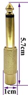 AAOTOKK RCA to 14 Adapter Gold Plated Male to Female 635mm TS Jack to RCA Audio Connector 5 Pack