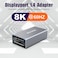 AGVEE 2 Pack Displayport Coupler Adapter Alloy Shell 8K HDR Displayport DP 14 Female to Female Extender Extension Connetor Converter Backward Compatible with 13 12 11 Gray