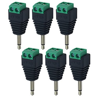 Antrader 35mm Male to 2Screw Terminal Female Connector 6pcs