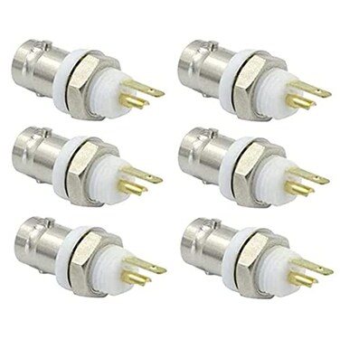 bnafes BNC Chassis Panel Mount Socket Female Jack Solder Type Connectors Adapter 6 Pcs
