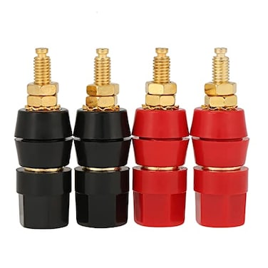 Chazcool 4 Pcs Banana Jack Test Probe Female Banana Plug Connectors 4mm Panel Mount Banana Socket Banana Plug Jack Female Socket Audio Speaker Terminal Binding Post Black and Red