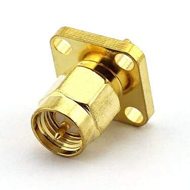 DGZZI 5Pack SMA Male RF Coaxial Adapter 4 Holes Panel Mount Solder Post Plug Jack Connector
