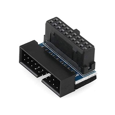 DGZZI USB 30 90 Degree Adapter Black USB 30 19Pin20Pin Male to Female L Turn Right Angle Power Adapter Board for Motherboard Up Angled
