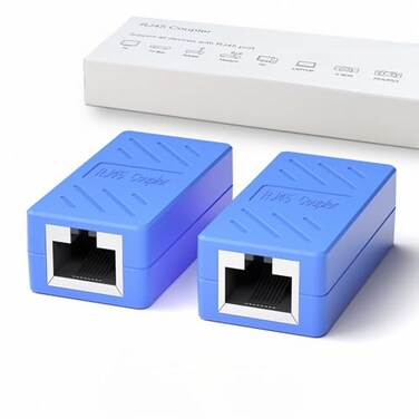 Dingsun RJ45 Coupler Ethernet Extender for Cat7Cat6Cat5eCat5 Female to Female Ethernet Coupler Connector 2packBlue
