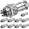 DIYhz GX16 6 Pins Panel Mount Circular Metal Aviation Connector Adapter Male Female Plug Metal Socket 10 Pcs