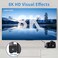 Duttek 8K Mini HDMI to HDMI Adapter 48Gbps Down Angled HDMI Female to Mini HDMI Male Converter with LED Working Indicator Lamp for Camera Camcorder 2 Pack