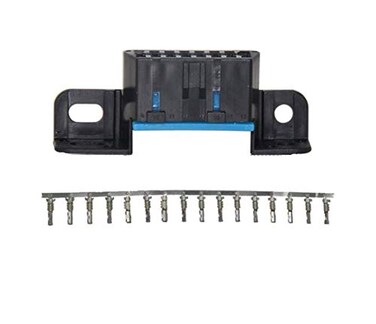 E-Car Connection ECar Connection Universal OBD2 16 Pin Square L Type Car Connection MaleFemale Adaptor Plug with Screws J1962 Female