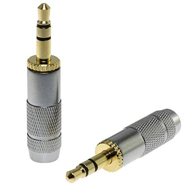 E-outstanding Eoutstanding 35mm Male Plug 2 PCS 3 Pole 35mm Male Headphones Jack Stereo Audio Soldering Adapter GoldPlated Brass Connector