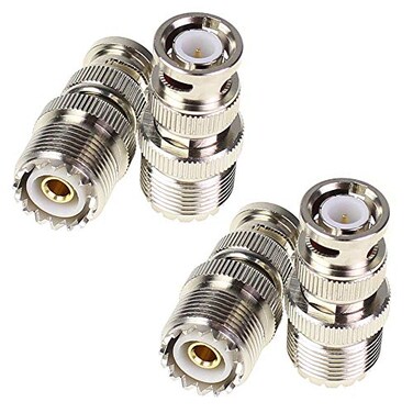 exgoofit BNC Male to UHF Female SO239 SO239 Adapter 4pcs RF coaxial Coax Connector
