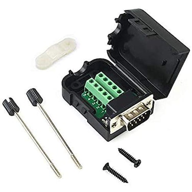 F-ber Fber DB9 DSub 9Pin Plug Male to Screw Terminal Connector Signal Module 55 x 34 x 2 cm Each with Cleaning Washer Total 1