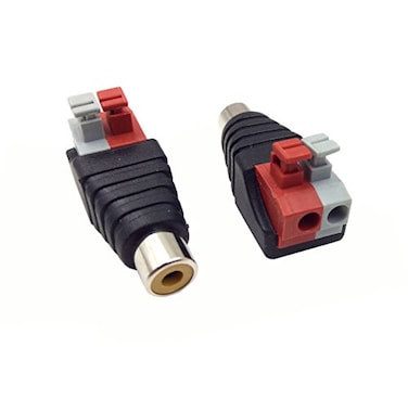 Haokiang 2Pack Speaker Phono RCA Female to 2 Screw Terminal Strip Audio Video Spring Press Type Balum Connector Adapter RCA FAV F
