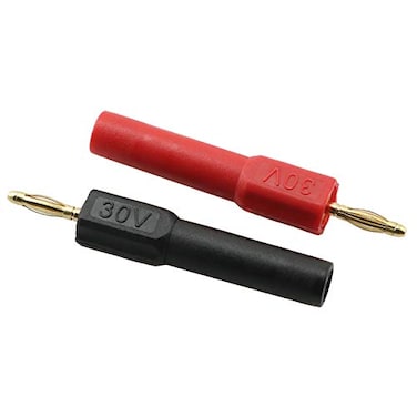 heyous 2pcs Gold Plated 2mm Mini Male Banana Plug to 4mm Female Jack Connector Adapter Color 1red1black
