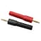 heyous 2pcs Gold Plated 2mm Mini Male Banana Plug to 4mm Female Jack Connector Adapter Color 1red1black