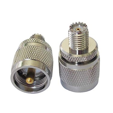 HUAFADA PL259 UHF Male PL259 to Mini UHF Female RF Coaxial Coax Connector Straight Adapter Pack of 2