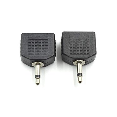 Hxchen 35mm Mono Male to Dual 35mm Female Mono Audio Y Splitter Microphone Converter Headphone Adapter Connector 2 Pcs