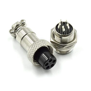Hxchen 5 Pin Metal Male Female Panel Connector 12mm GX125P Aviation Plug Silver 2 Sets