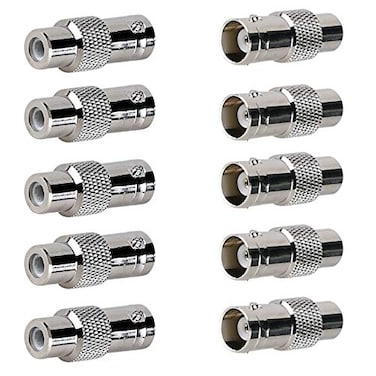 Inovat BNC Female to RCA Female Coupler Adapter Connector for CCTV Security Surveillance Systems Pack of 10